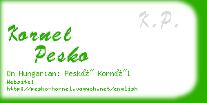 kornel pesko business card